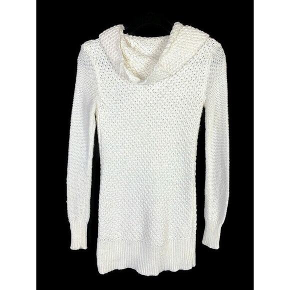 American Eagle Outfitters White Knit Sweater With Cowl Neck Pullover Style XS - Picture 2 of 6